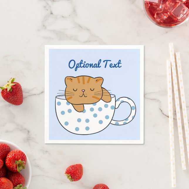 Cup of Cat-feine Kawaii Style Napkin (Insitu)