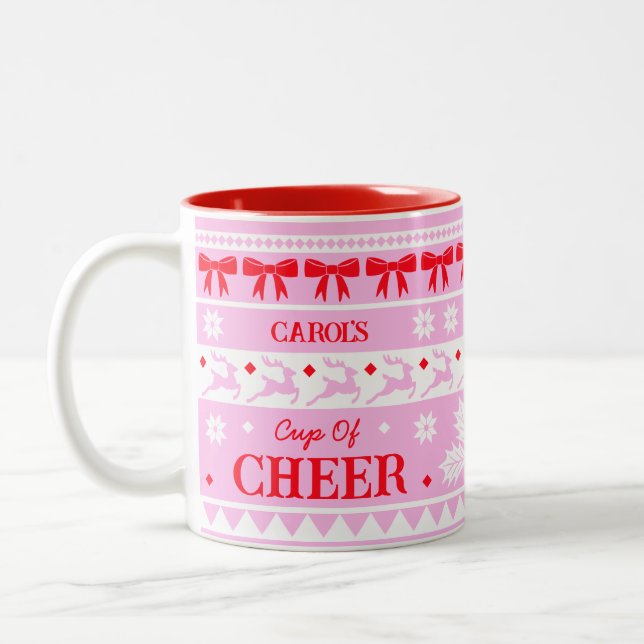 Cup of Cheer Festive Girly Christmas Sweater (Left)