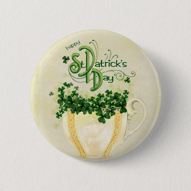 Cup of Cheer St. Patrick's Button (Front)
