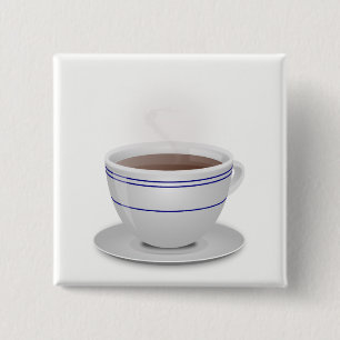 Cup of Coffee 15 Cm Square Badge