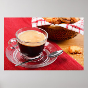Cup of coffee and a cookie poster