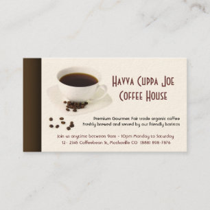 Cup of Coffee  and Coffee beans Heart Business Card
