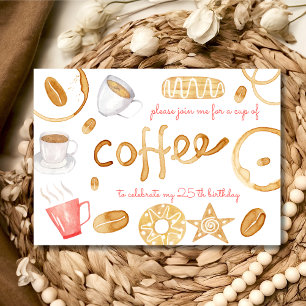 Cup of coffee birthday  invitation