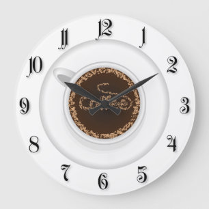 Cup of coffee large clock