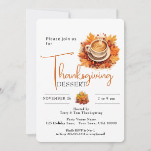 CUP OF COFFEE  THANKSGIVING DESSERT INVITATION