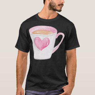 Cup of coffee with pink heart T-Shirt