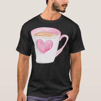 Cup of coffee with pink heart T-Shirt