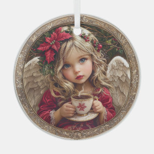 Cup of Comfort – Angel of Winter Peace Glass Tree Decoration