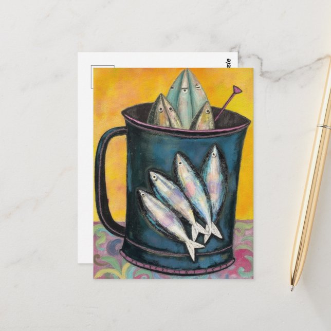 Cup of Fish Postcard (Front/Back In Situ)