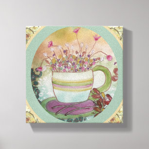 Cup of Flowers-2 Canvas Print