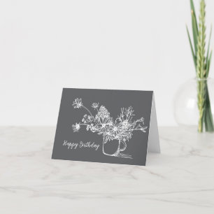 Cup of Flowers Birthday Card
