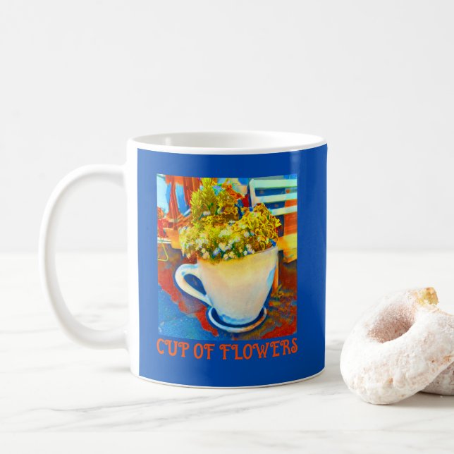 Cup Of Flowers Coffee Mug Planter (With Donut)