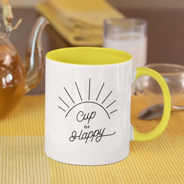 Cup of Happy Sunshine Modern Cute Chic Mug (Creator Uploaded)