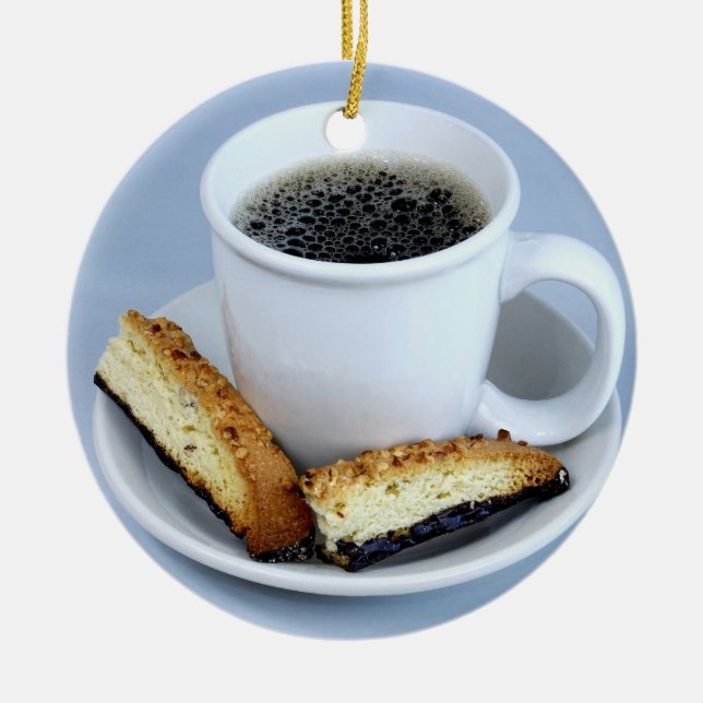 Cup of Java and Biscotti Ornament (Front)