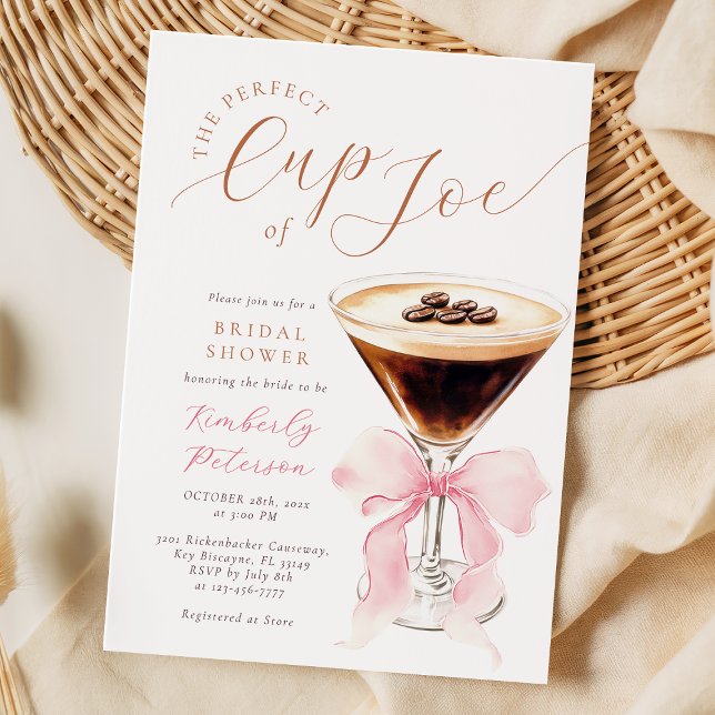 Cup of Joe Coquette Bridal Shower Invitation (Creator Uploaded)