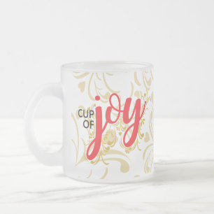 Cup Of Joy Red and Gold Personalised Mug