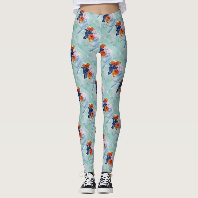 CUP OF PANSIES | FLORAL LEGGINGS (Front)