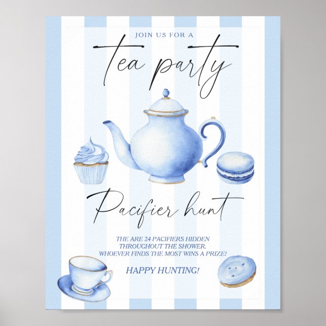 Cup of tea Baby shower game - pacifier hunt  Poster (Front)