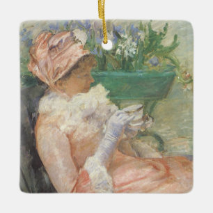 Cup of Tea by Mary Cassatt, Vintage Impressionism Ceramic Ornament