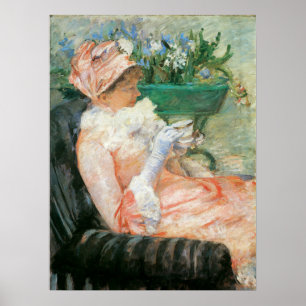 Cup of Tea by Mary Cassatt, Vintage Impressionism Poster