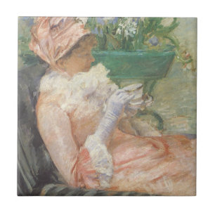 Cup of Tea by Mary Cassatt, Vintage Impressionism Tile