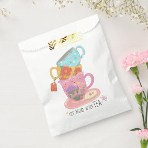 Cup of Tea Floral Quote Vintage Favour Bags