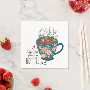 Cup of Tea Floral Quote Vintage  Napkin