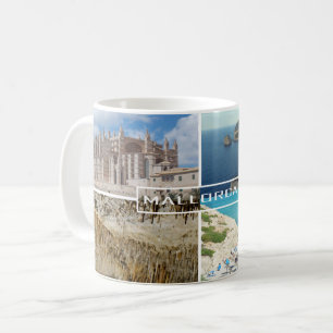 cup several photos of the island of Majorca