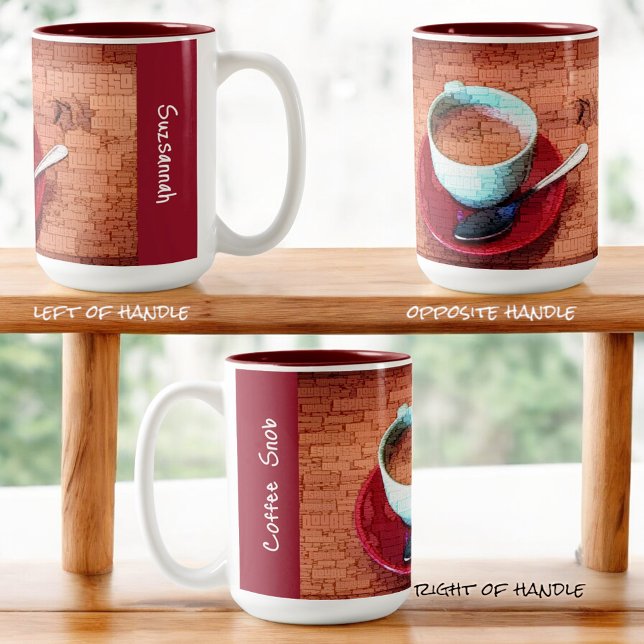 Cup Spoon Typography Embedded Word Cloud Custom (left, right and opposite handle designed mug)