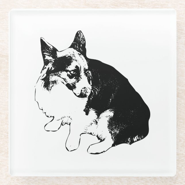 Cup Stand, Foxy Friend Glass Coaster (Front)