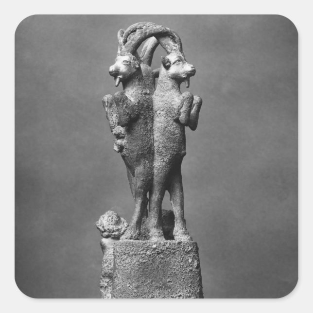 Cup stand made up of three ibexes square sticker (Front)