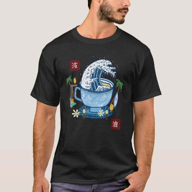 Cup Tea Great Wave Off Kanagawa Japanese Aesthetic T-Shirt (Front)