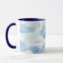 Cup with light blue cloud design 350ml