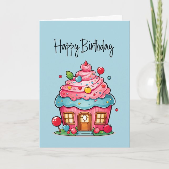 Cupacke Home Client Happy Birthday Card (Front)