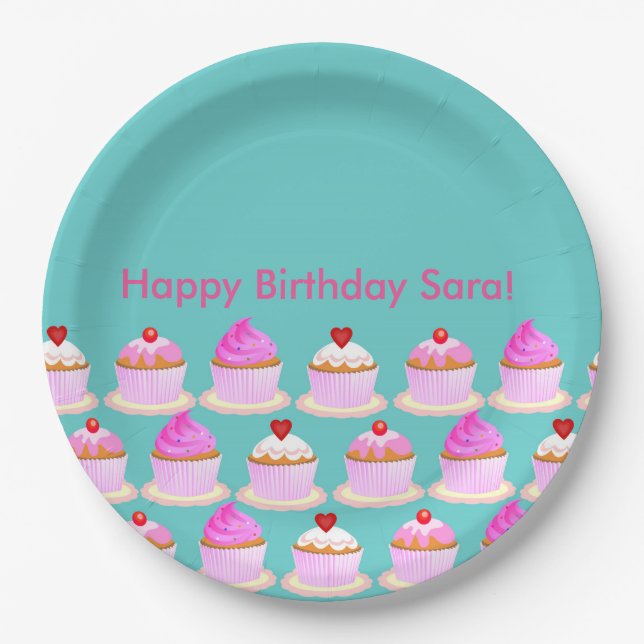 Cupackes are sweet paper plate (Front)