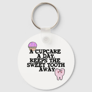 Cupcake A Day Sweet Tooth Away Key Ring