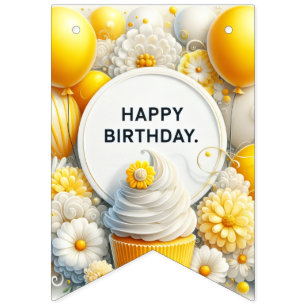 cupcake and balloon bunting flags