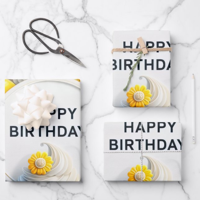cupcake and balloon wrapping paper  (Front)