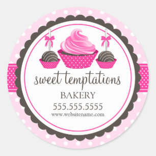 Cupcake and Cake Pops Bakery Box Seals