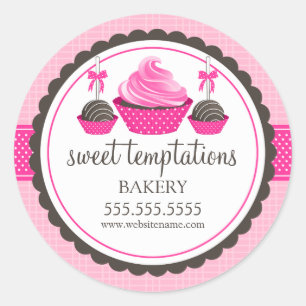 Cupcake and Cake Pops Bakery Box Seals