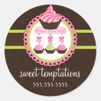 Cupcake and Cake Pops Bakery Box Seals