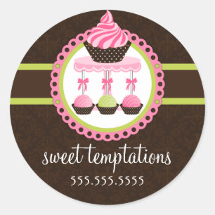 Cupcake and Cake Pops Bakery Box Seals