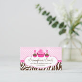 Cupcake and Cake Pops Bakery Business Card (Standing Front)