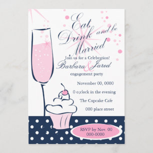 Cupcake and Champage Invitation