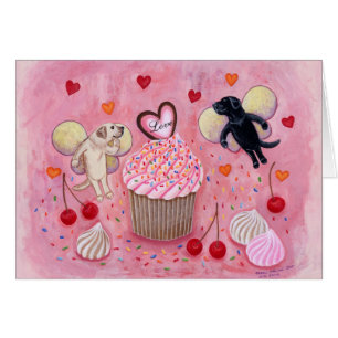 Cupcake and Labrador Fairies Painting