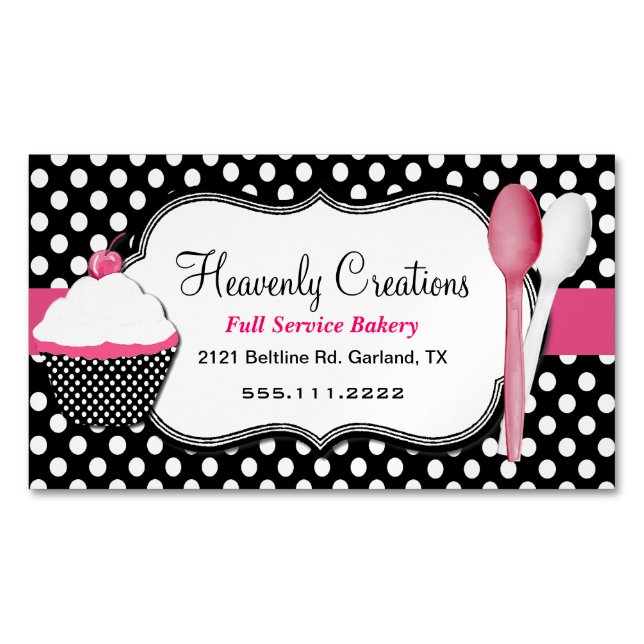 Cupcake and Spoons Bakery Shop Magnet (Front)