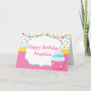 Cupcake and Sprinkles Birthday Party Card