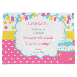 Cupcake and Sprinkles Birthday Party Large Gift Bag