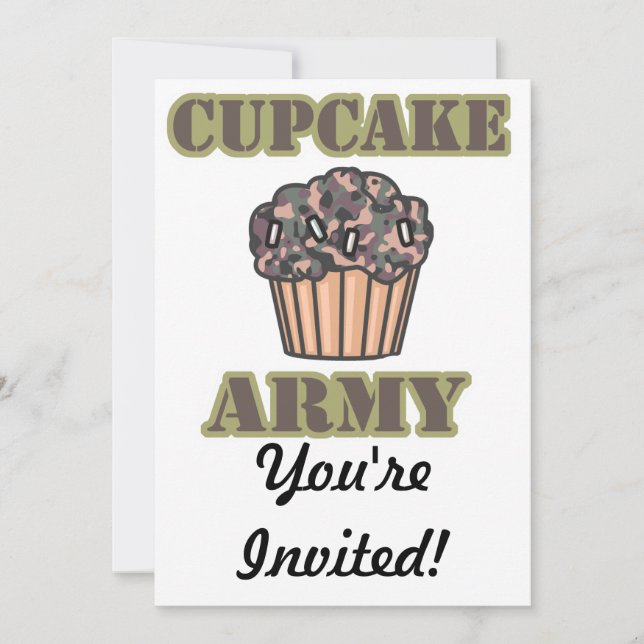 Cupcake Army Invitation (Front)