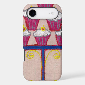Cupcake Art Print with Cherry and Pink Background